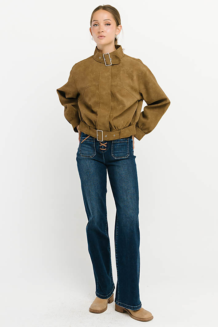 Joelle Buckle Suede Jacket