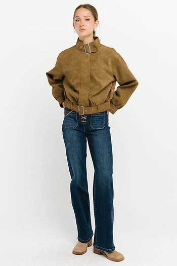 Joelle Buckle Suede Jacket