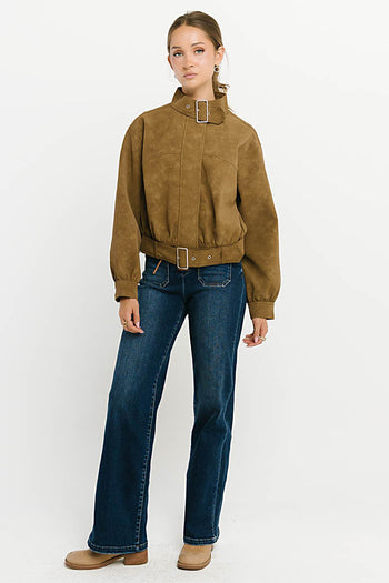 Joelle Buckle Suede Jacket