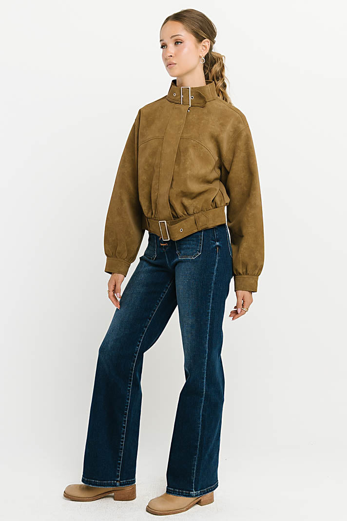 Joelle Buckle Suede Jacket