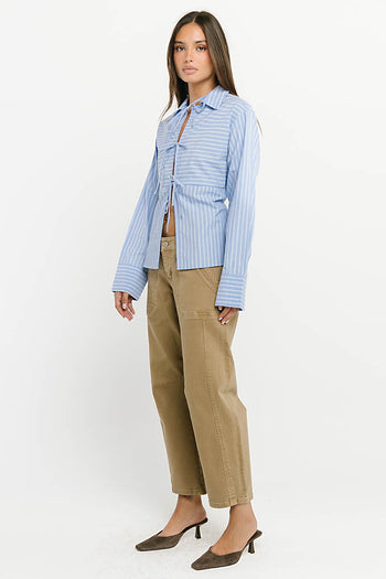 Gillian Collared Striped Blouse