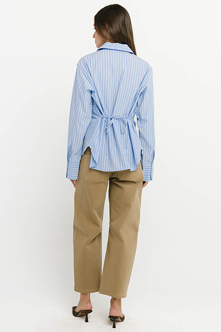 Gillian Collared Striped Blouse