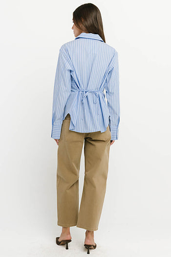 Gillian Collared Striped Blouse