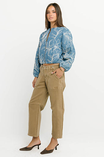 Sidney Embroidered Jacket in Medium Wash - FINAL SALE