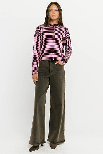 Julianne Striped Cardigan in Pink