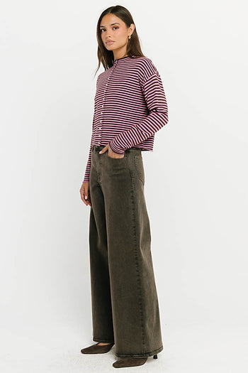 Julianne Striped Cardigan in Pink