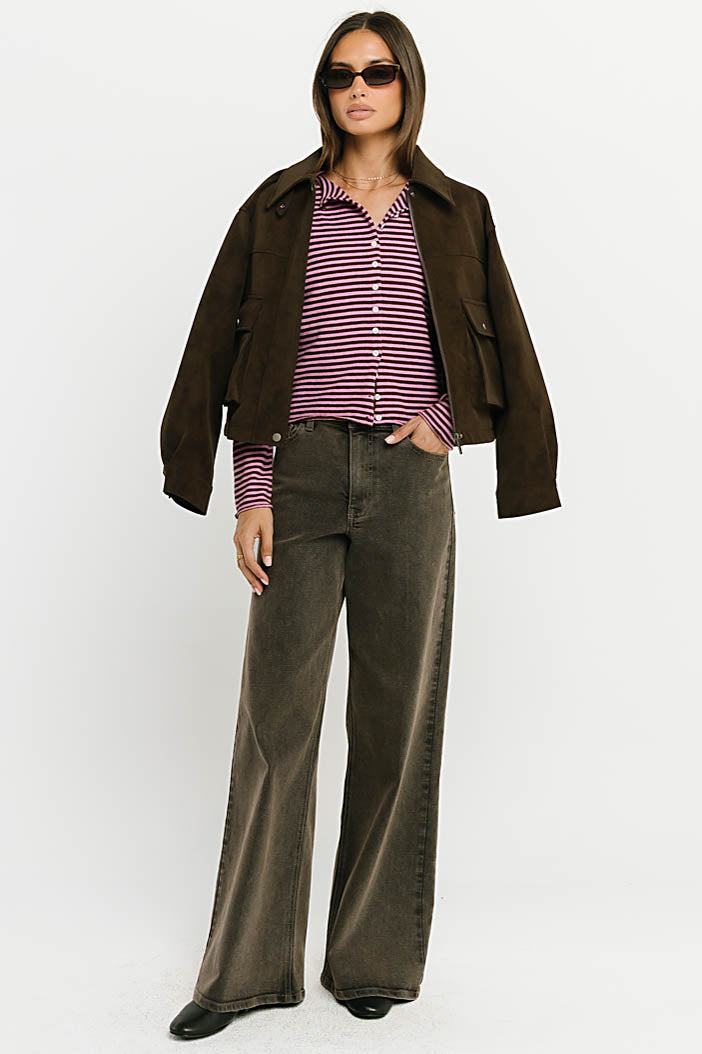 Julianne Striped Cardigan in Pink