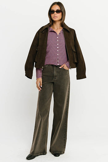 Julianne Striped Cardigan in Pink