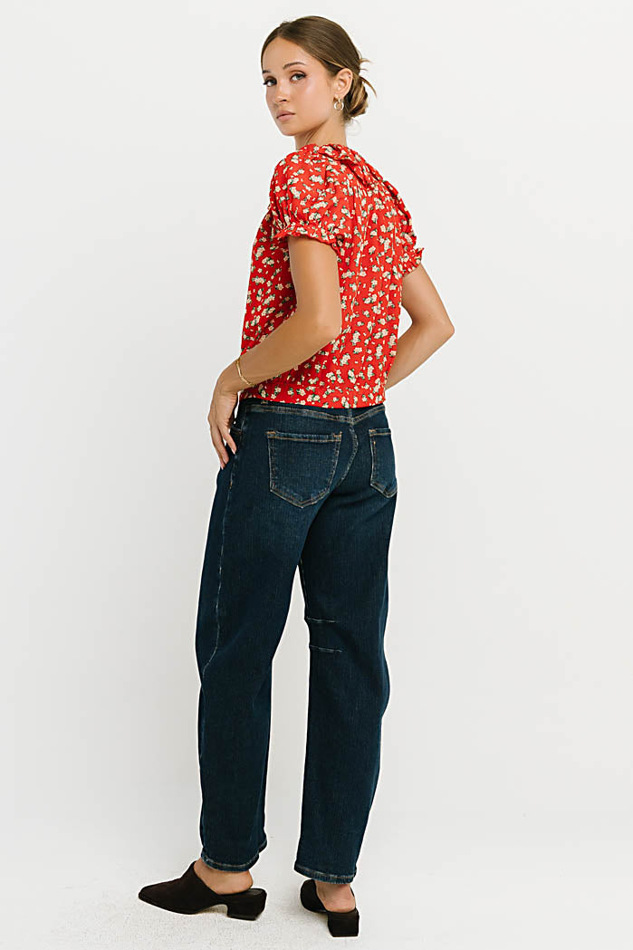 Zoe Mid Rise Barrel Jeans