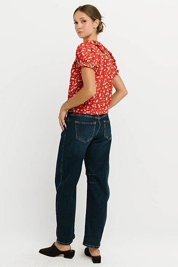 Zoe Mid Rise Barrel Jeans