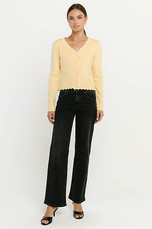 Marshall Straight Leg Jeans in Washed Black