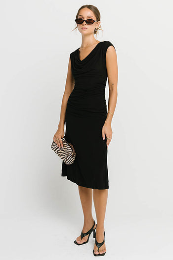 Lucia Midi Dress in Black