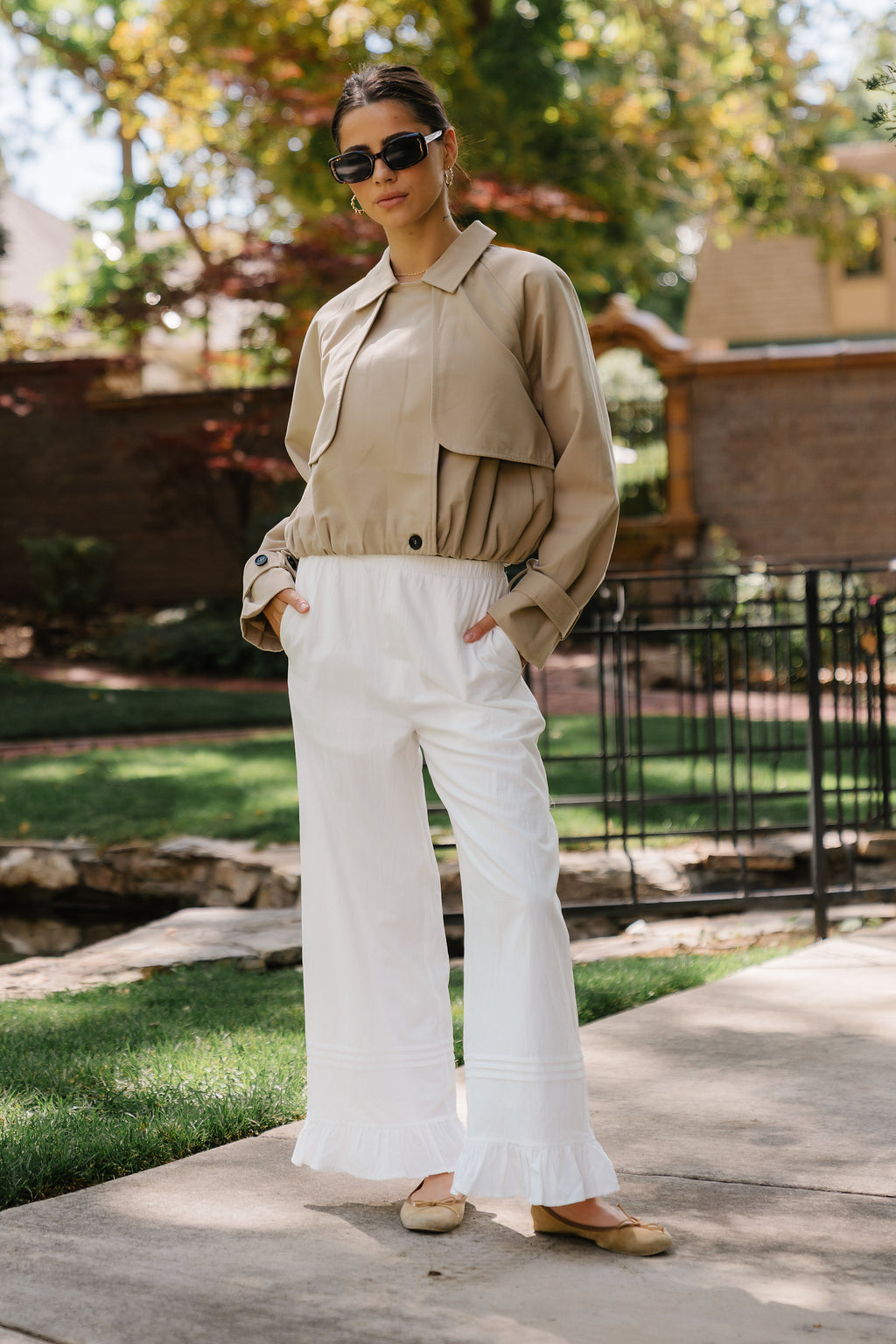 Elena Cropped Bubble Trench Jacket