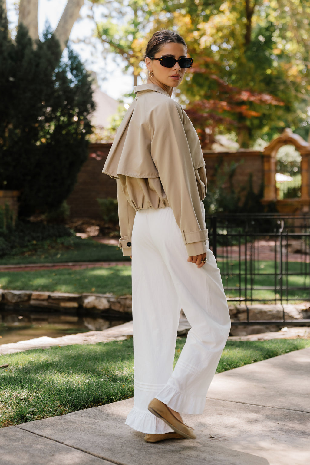 Elena Cropped Bubble Trench Jacket