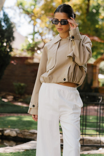 Elena Cropped Bubble Trench Jacket