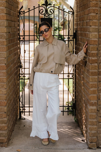 Elena Cropped Bubble Trench Jacket