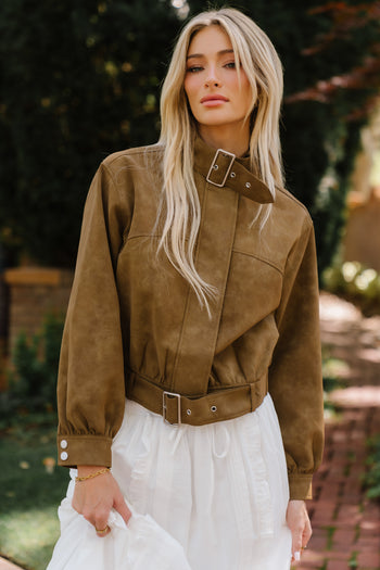 Joelle Buckle Suede Jacket