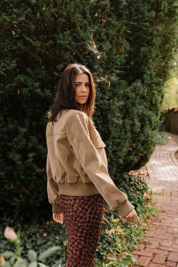 Wrenley Suede Bomber Jacket