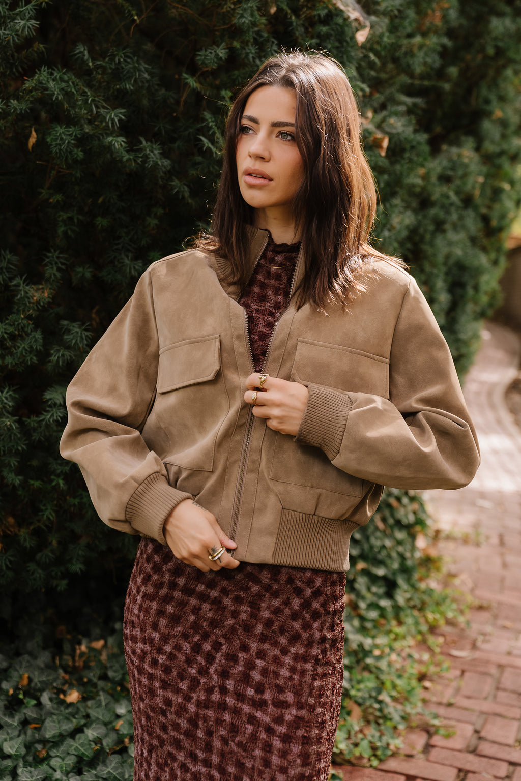 Wrenley Suede Bomber Jacket