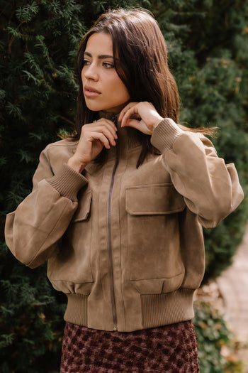 Wrenley Suede Bomber Jacket