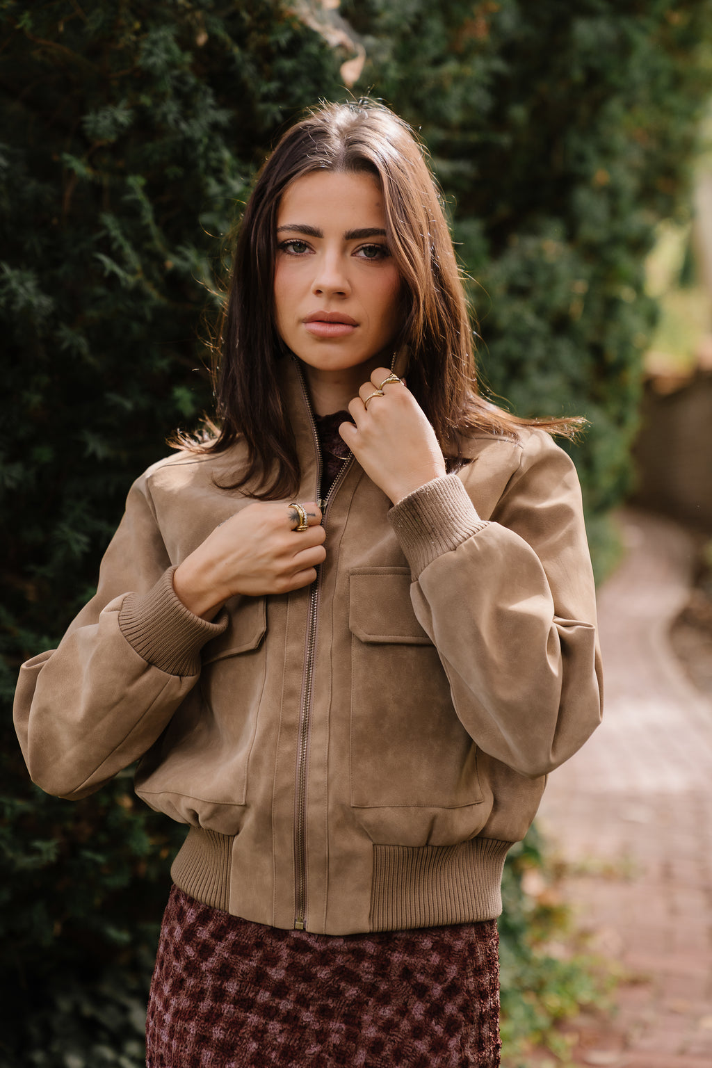 Wrenley Suede Bomber Jacket