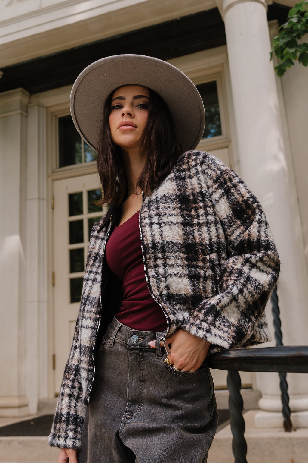 Lillian Plaid Sherpa Jacket