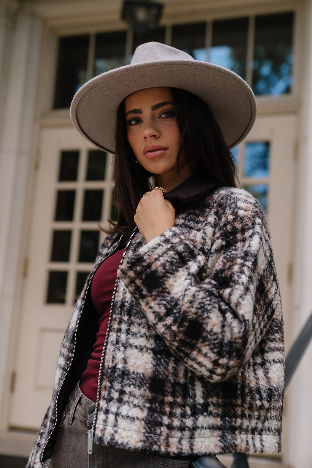 Lillian Plaid Sherpa Jacket