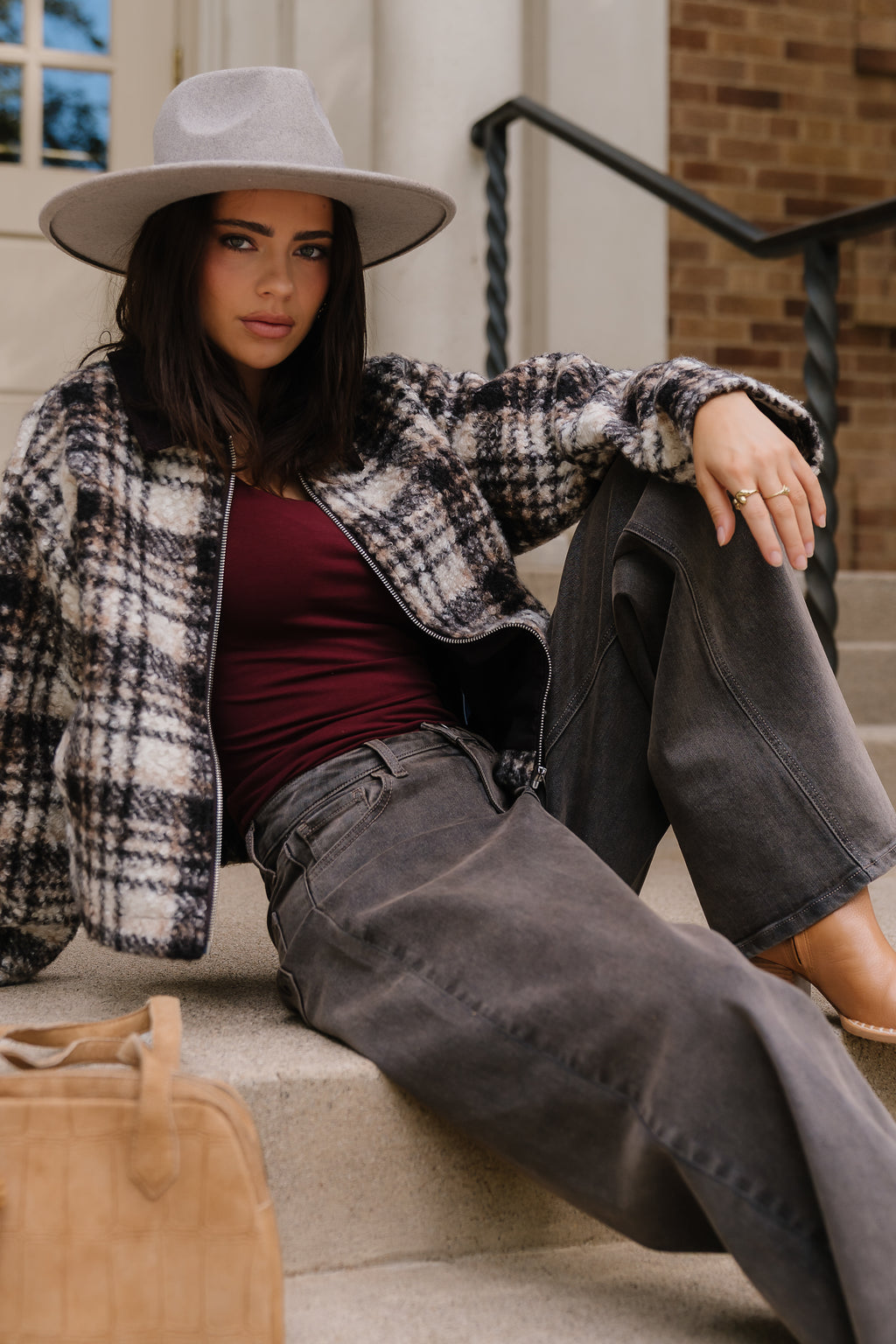Lillian Plaid Sherpa Jacket