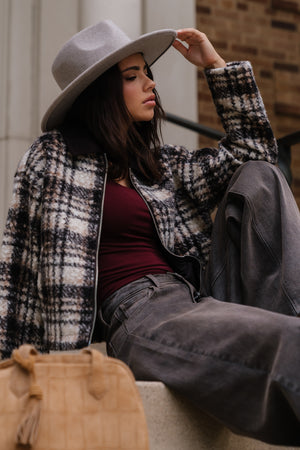 Lillian Plaid Sherpa Jacket
