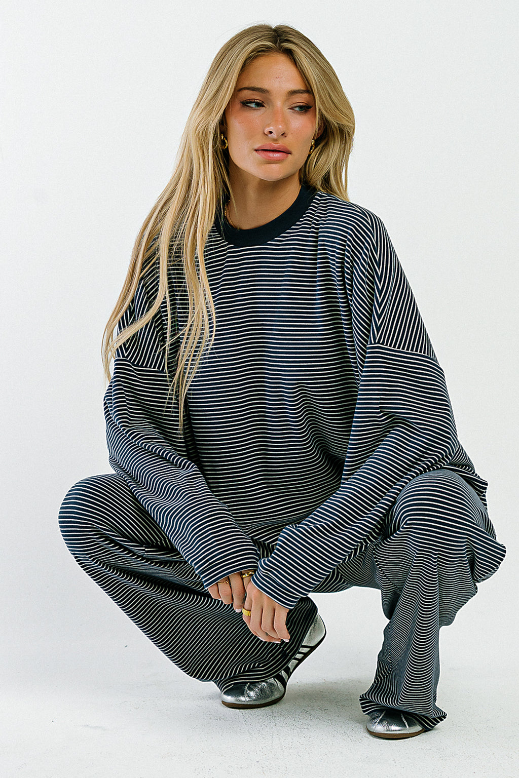 Shelby Striped Top in Navy