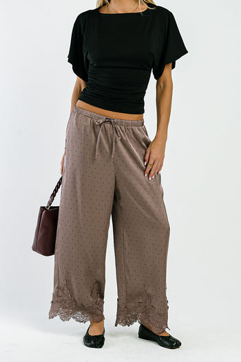 Saylor Polka Dot Pants in Mocha