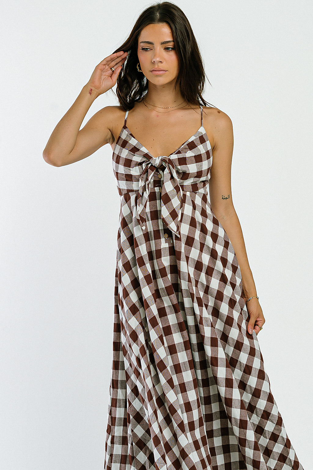 Mayzie Gingham Maxi Dress