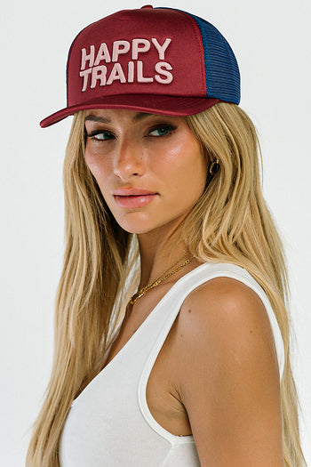 Sunny Trucker Hat in Red