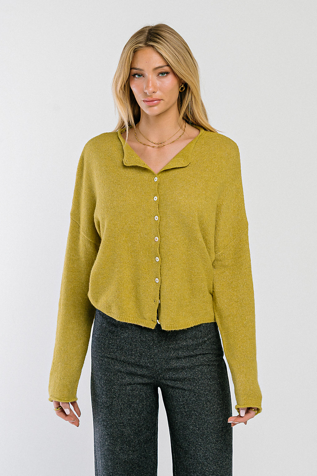 Maci Cardigan in Moss