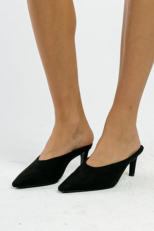Elissa Suede Mule Heels