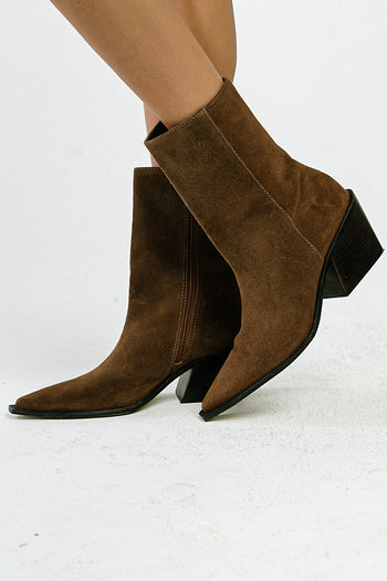 Cleo Ankle Bootie in Brown