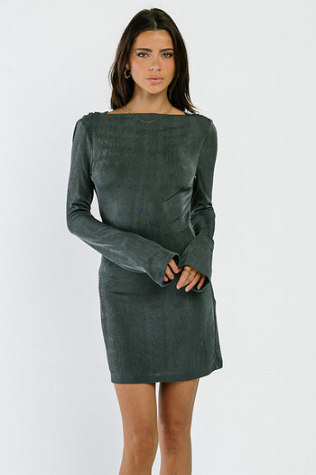 Emery Mini Dress in Teal