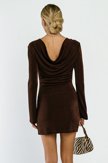 Emery Mini Dress in Brown