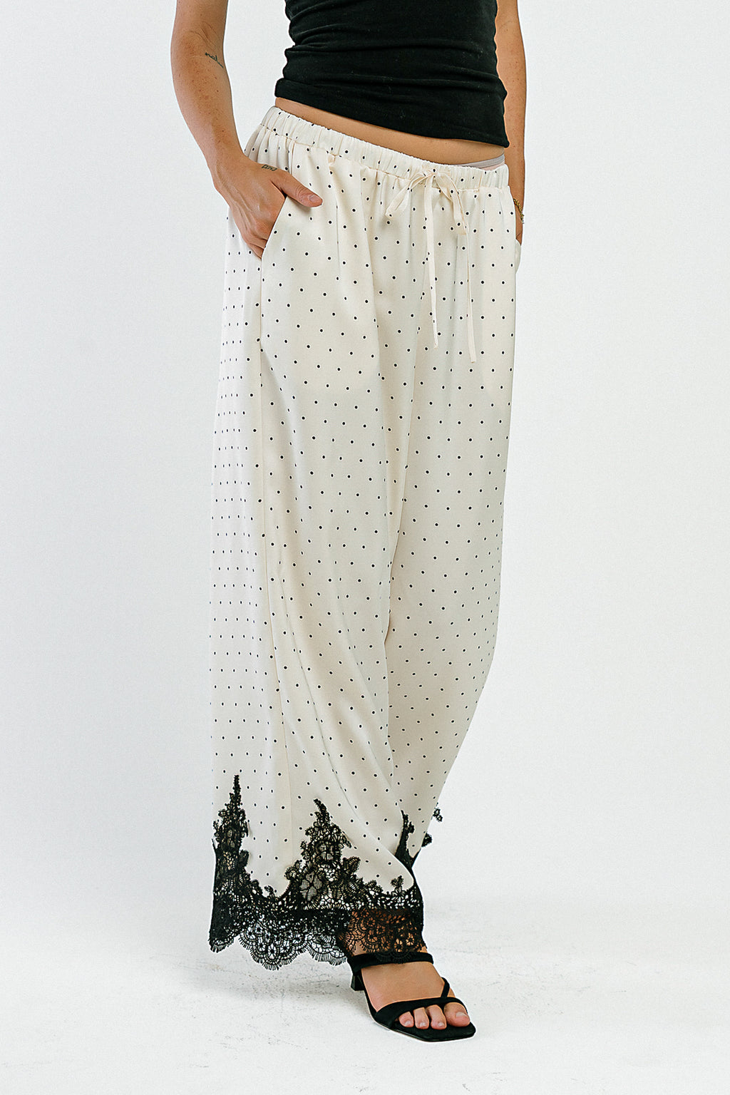 Saylor Polka Dot Pants in Ivory