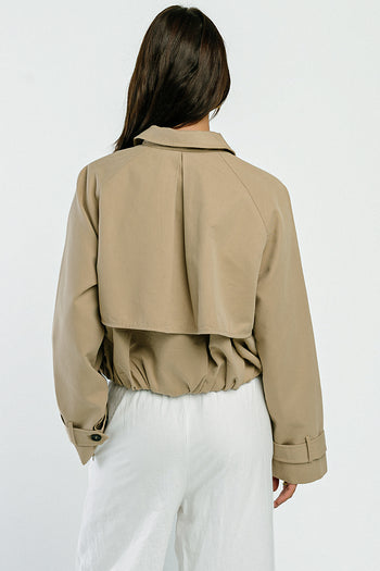 Elena Cropped Bubble Trench Jacket