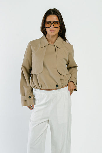 Elena Cropped Bubble Trench Jacket