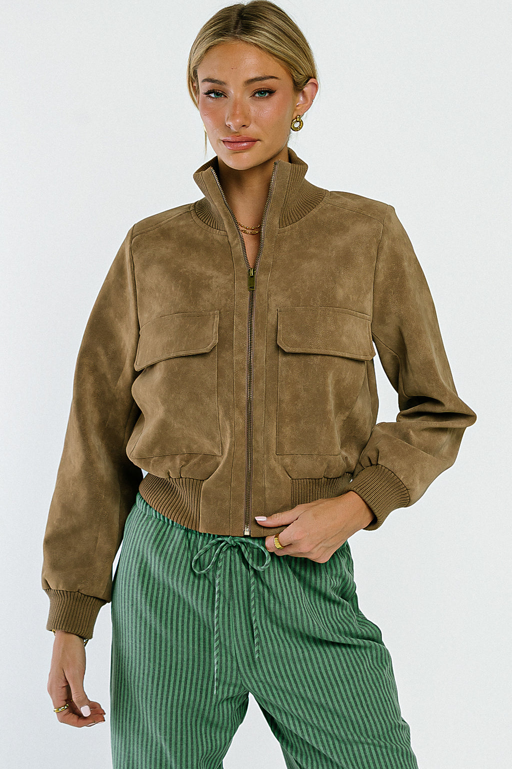 PREORDER - Wrenley Suede Bomber Jacket