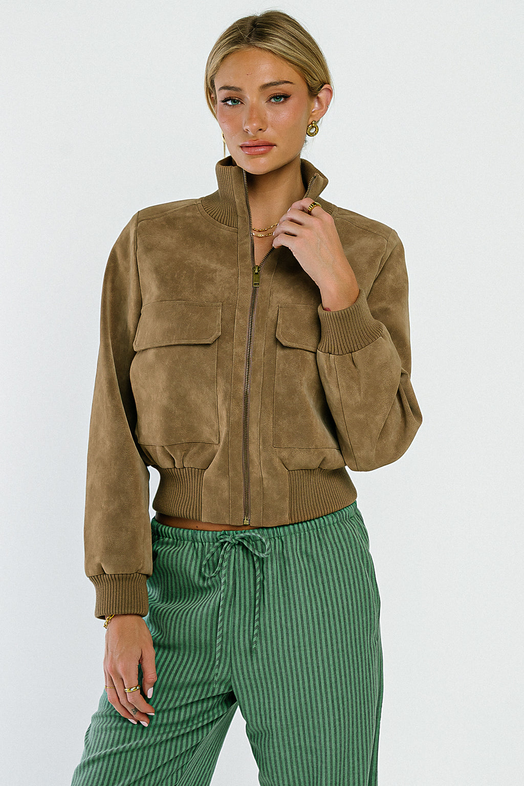 PREORDER - Wrenley Suede Bomber Jacket