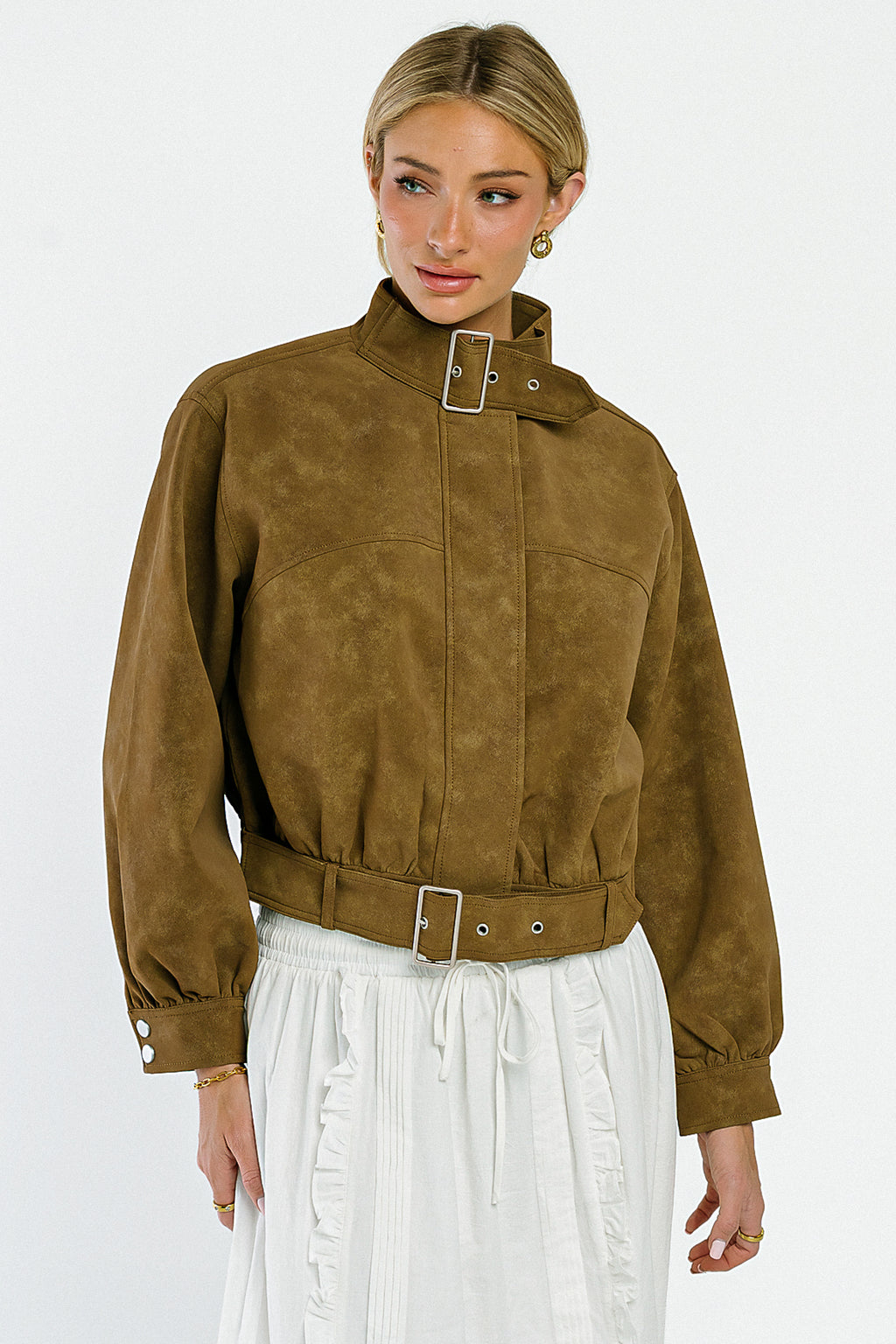 Joelle Buckle Suede Jacket