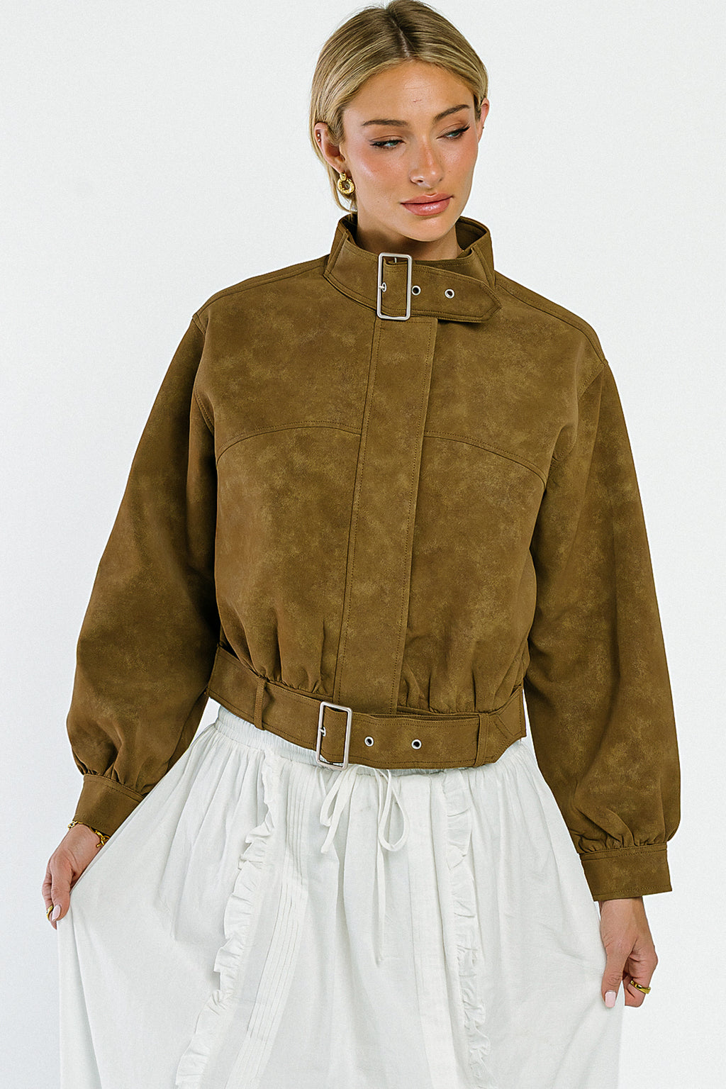 Joelle Buckle Suede Jacket