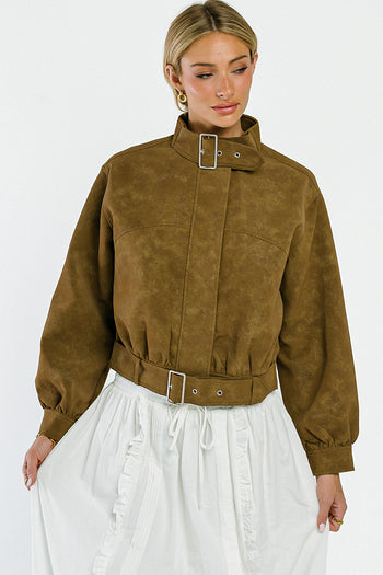 Joelle Buckle Suede Jacket