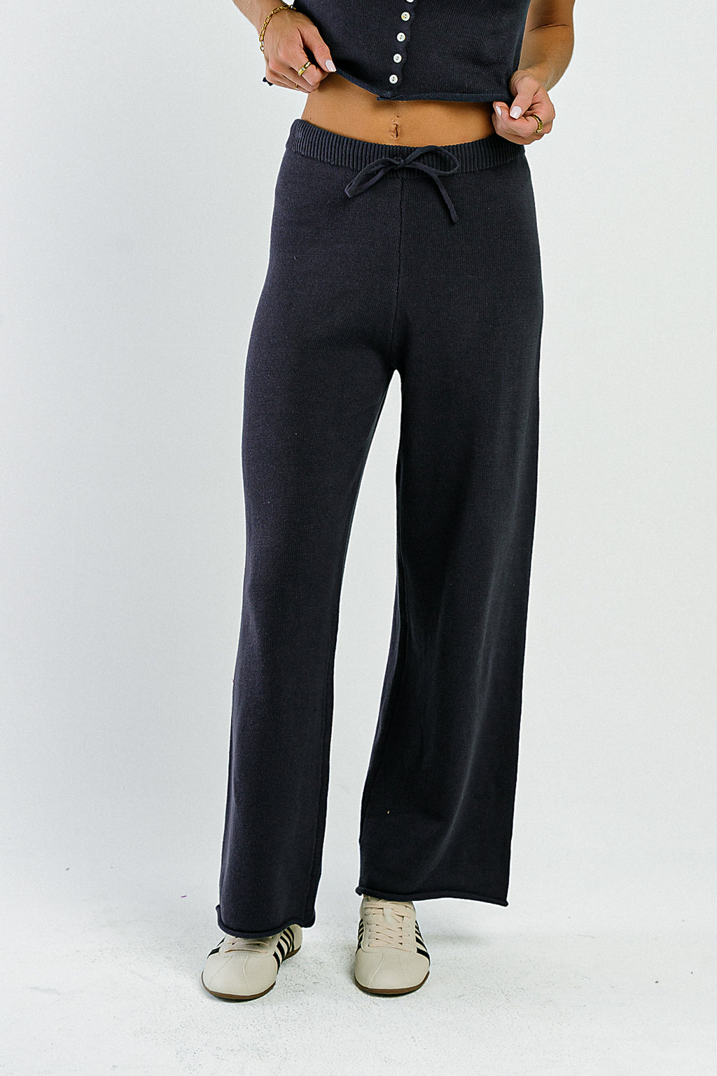 Jaxie Wide Leg Pants in Navy