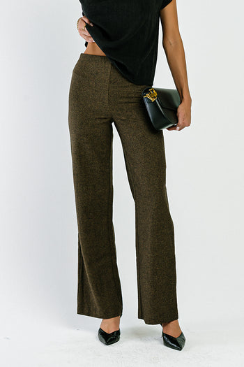 Emersyn Wide Leg Trousers in Brown