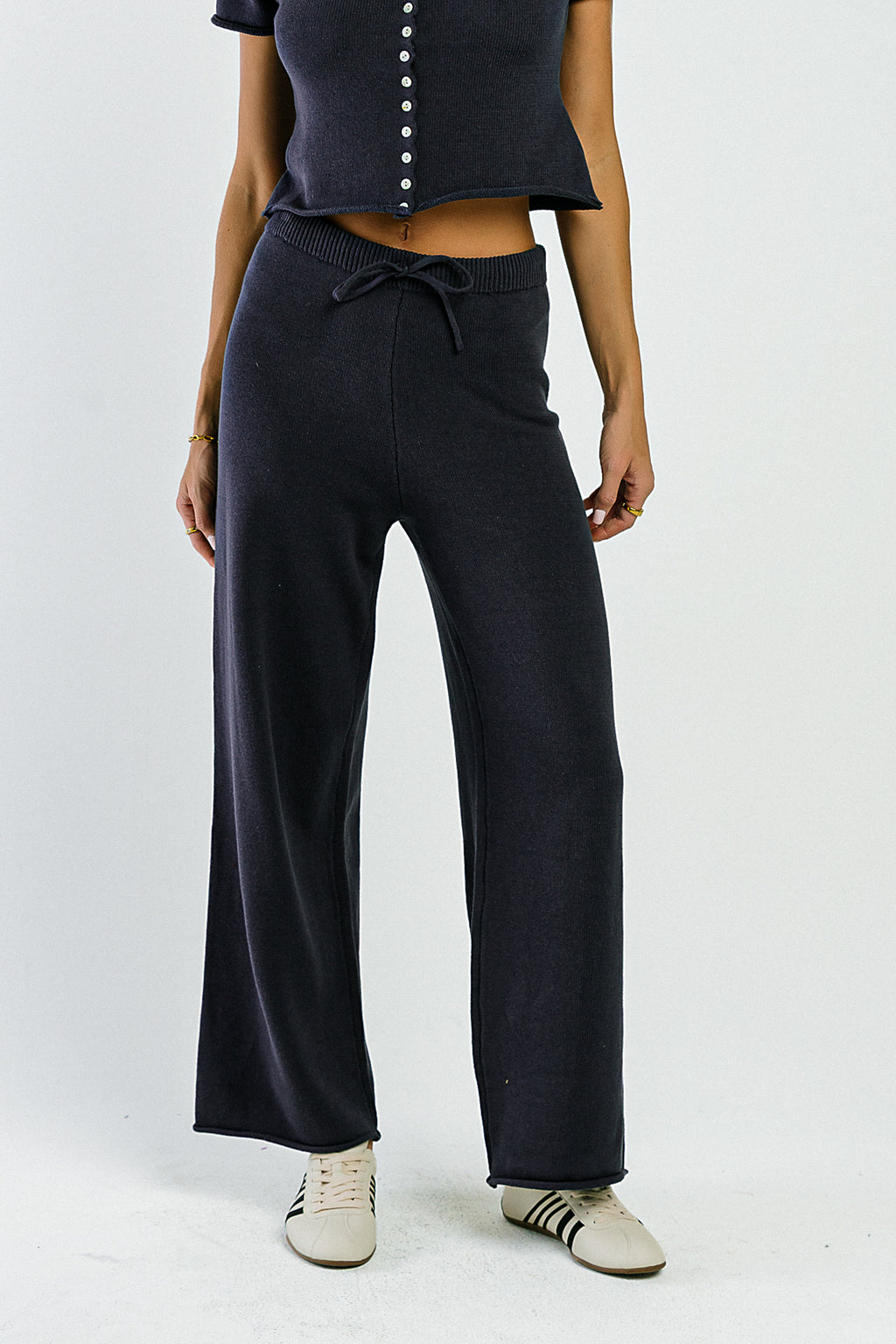 Jaxie Wide Leg Pants in Navy