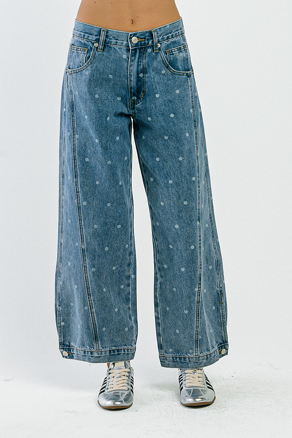 Kadie High Rise Polka Dot Baggy Jeans